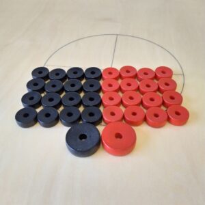 Kauļiņi SPORT1 komplekts 2x16+2, sarkans-melns